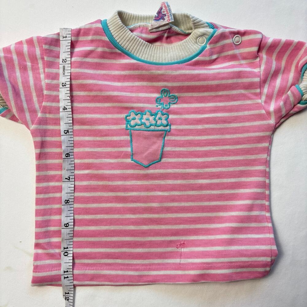Vintage Flower Striped Tee 12-18 months - Picture 3 of 6
